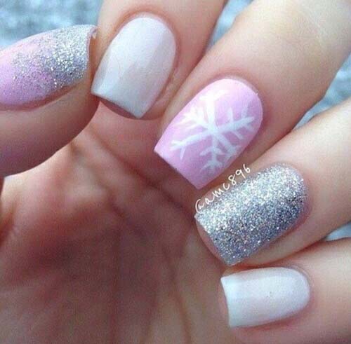 Άσπρα - ροζ νύχια (21)