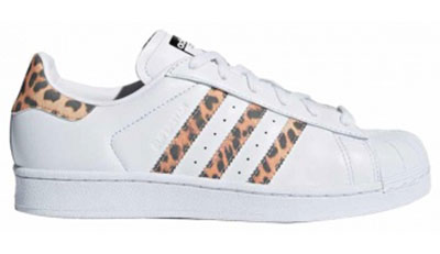 Λευκά sneakers με λεοπάρ λεπτομέρειες - Adidas Originals Superstar