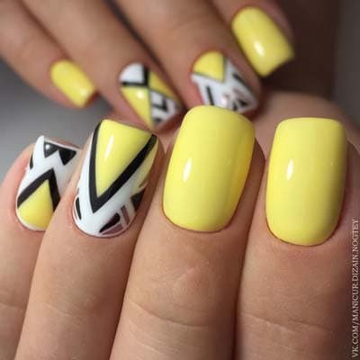 Μπανανί νύχια - Μανικιούρ σε κίτρινο χρώμα (46)