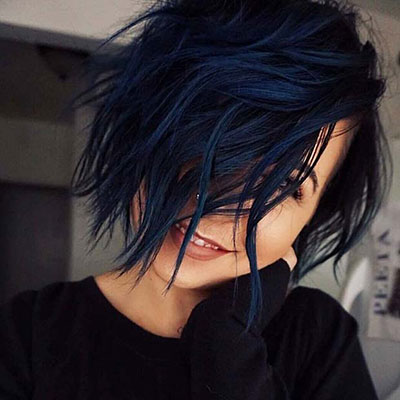 Blue black hair