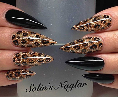 Leopard stiletto nails