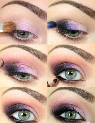 Smokey eyes makeup σε ροζ μωβ αποχρώσεις