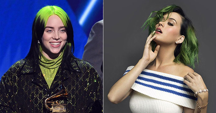 Η Billie Eilish και η Katy Perry είναι δυο από τις διάσημες που έχουν λατρέψει τα πράσινα μαλλιά