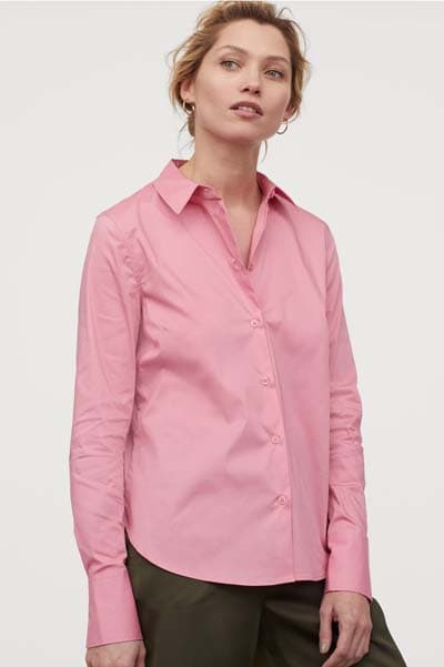 Ροζ ελαστικό γυναικείο πουκάμισο