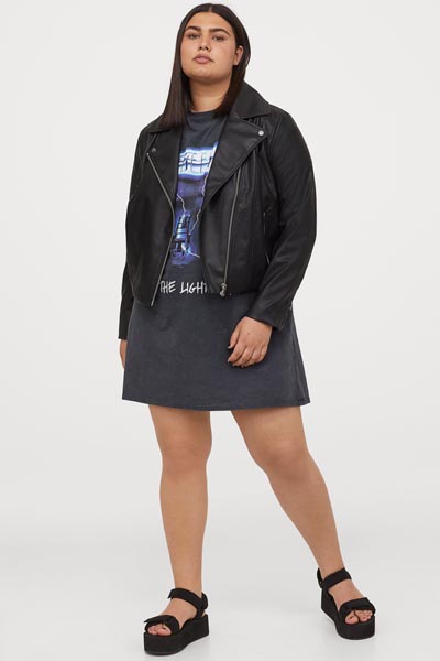 Δερμάτινο biker jacket σε μεγάλα μεγέθη - H&M