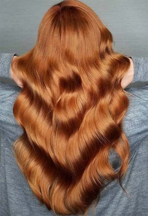 Χάλκινα μαλλιά με κίτρινους τόνους και πινελιές κόκκινου