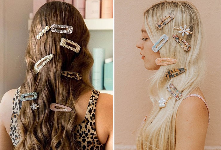 Εκκεντρικά χτενίσματα με hair clips σε λιτά μαλλιά