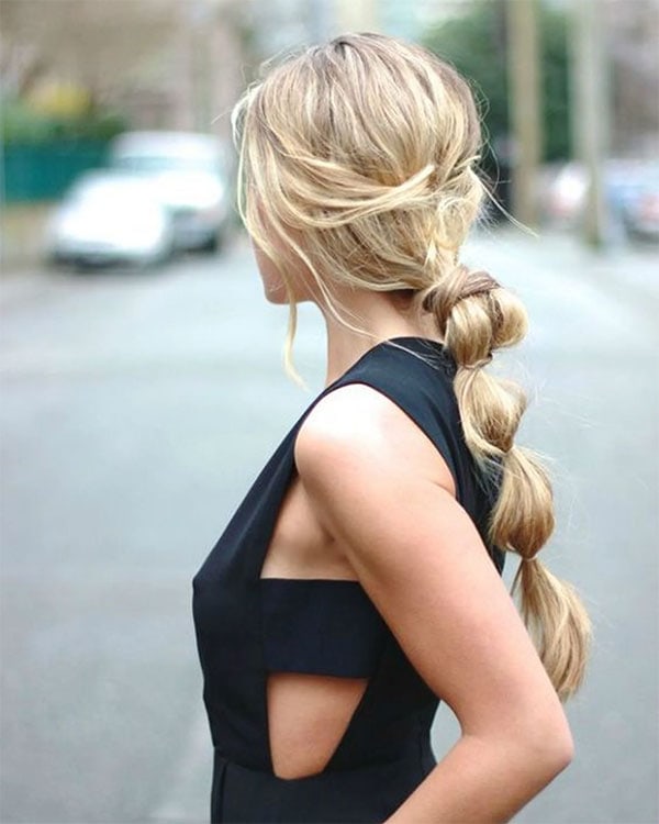 Messy bubble ponytail