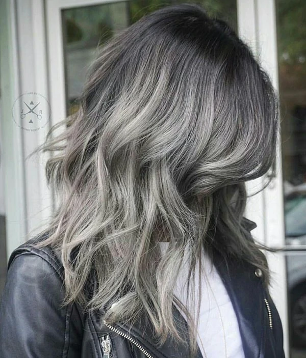 Smokey grey ombre hair