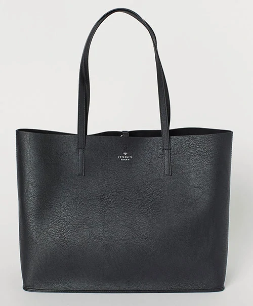 Μαύρη shopper τσάντα από δερματίνη - H&M
