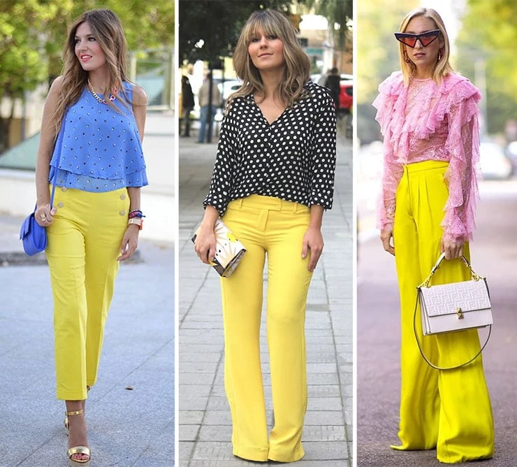 Όμορφοι συνδυασμοί ρούχων με κίτρινο παντελόνι