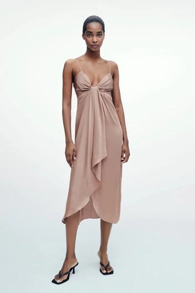 Μίντι lingerie φόρεμα με σχέδιο κόμπου στο μπούστο