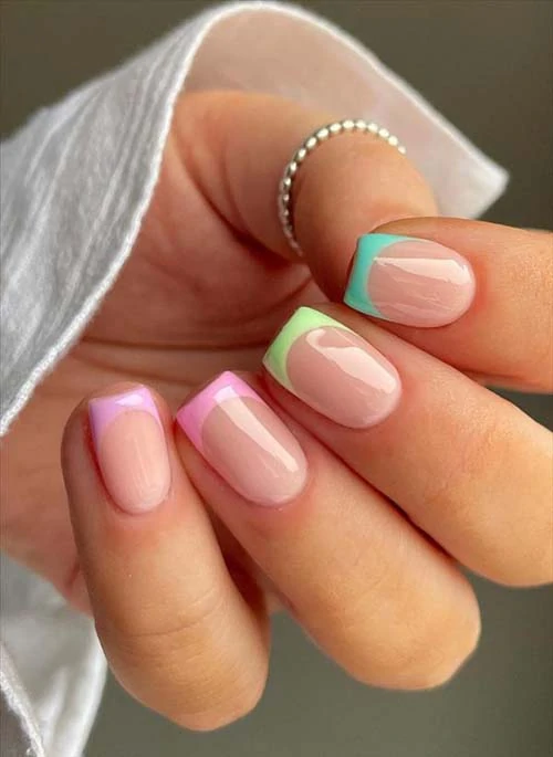 Pastel french nails
