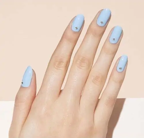 Minimal baby blue nails