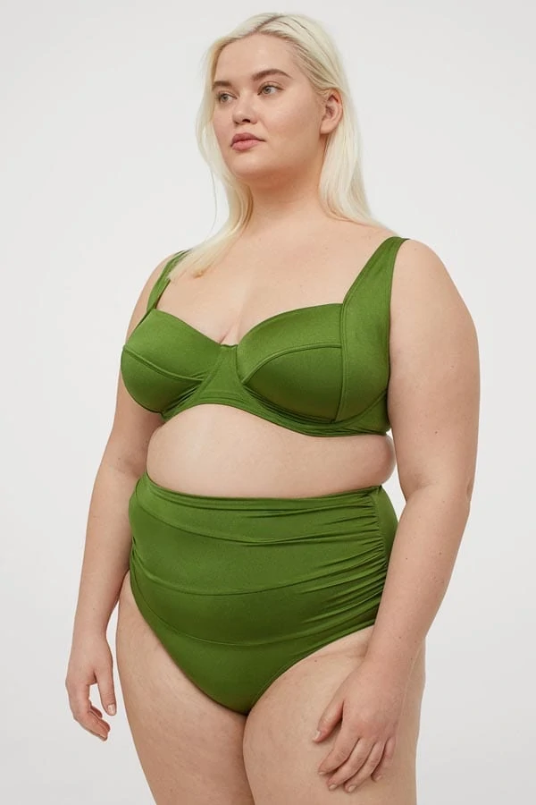 Πράσινο ψηλόμεσο plus size μπικίνι - H&M