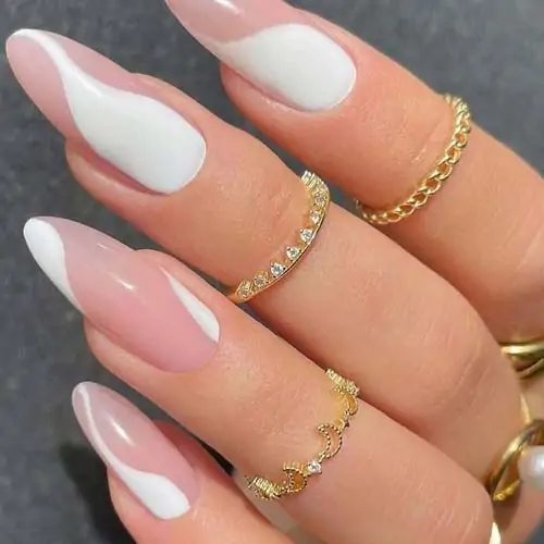 Λευκά abstract nails