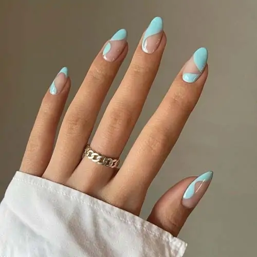 Abstract baby blue nails