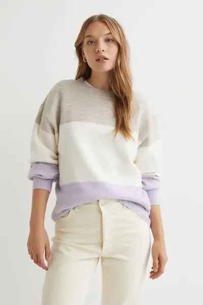 Πλεκτό πουλόβερ με τρία χρώματα